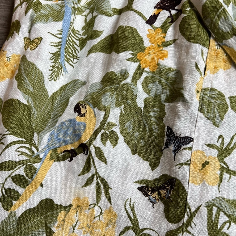 Reformation Olsen Linen Two Piece Set in Tropics Tank Top & Skirt Size 12 - Picture 4 of 8